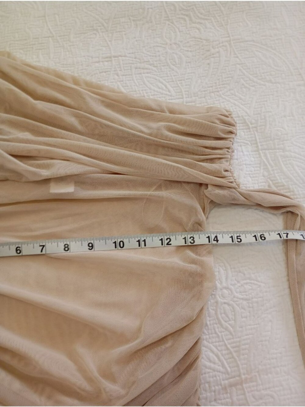 The Sei Beige Ruched One-Shoulder Long Sleeve S Casual Top Womens - Picture 6 of 9